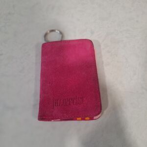 Jazzercise Pink Suede Mini Wallet Keychain – 3" x 4.25"